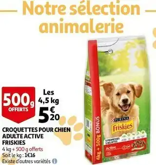Auchan Friskies croquettes pour chien adulte active offre