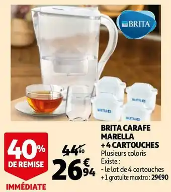 Brita brita carafe marella + 4 cartouches