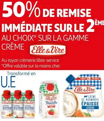 Auchan Bon plan au choix sur la gamme crème de la marque elle et vire offre