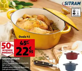 Auchan Sitram cocotte en fonte offre