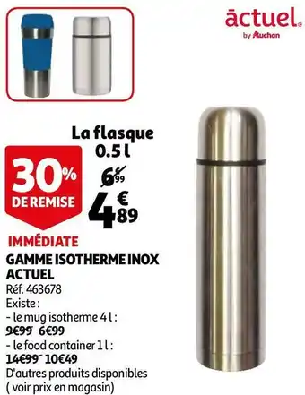 Auchan Actuel gamme isotherme inox offre