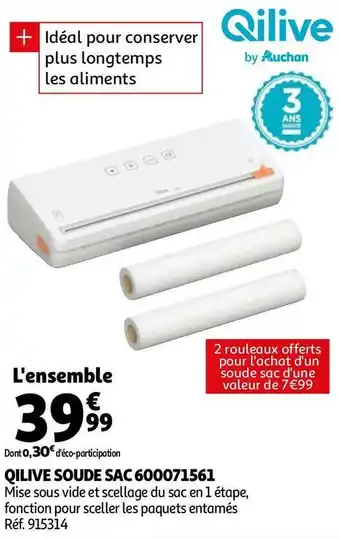 Auchan Qilive soude sac 600071561 offre