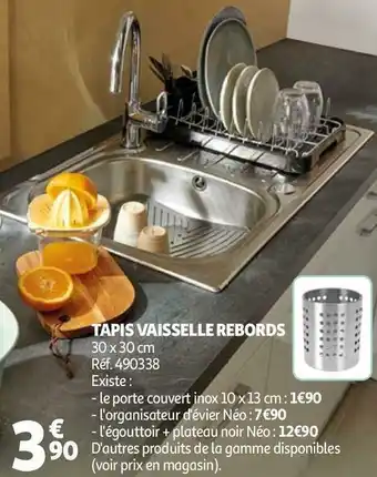 Auchan Tapis vaisselle rebords offre