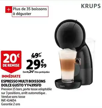 Auchan Krups espresso multi boissons dolce gusto yy4395fd offre