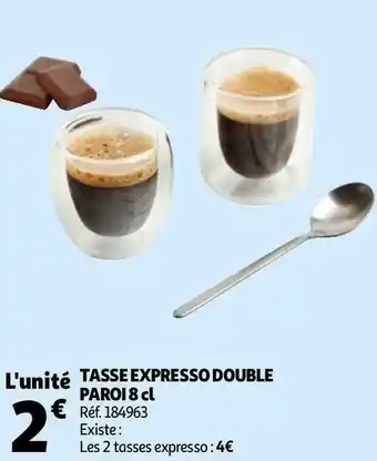 Auchan Tasse expresso double paroi 8 cl offre