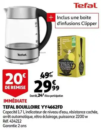 Auchan Tefal bouilloire yy4662fd offre