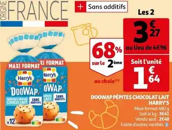 Auchan Harry's doowap pépites chocolat lait offre
