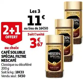Auchan Nescafé café soluble spécial filtre offre