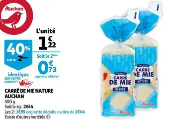 Auchan carré de mie nature