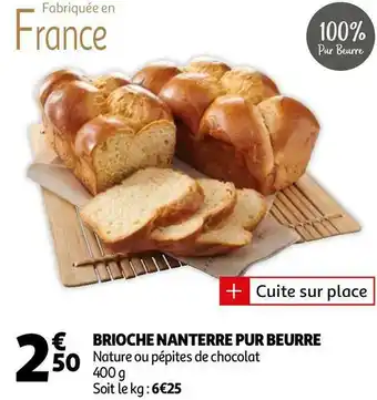 Auchan Brioche nanterre pur beurre offre