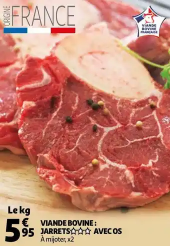 Auchan Viande bovine : jarrets avec os offre