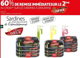Auchan Les dieux bon plan au choix sur les sardines à l'ancienne de la marque les dieux offre