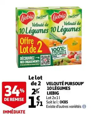 Auchan Liebig velouté pursoup 10 légumes offre
