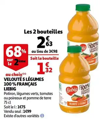 Auchan Liebig velouté 5 légumes 100 % français offre