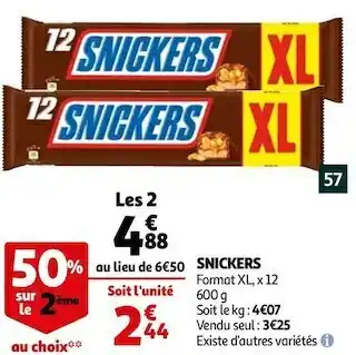 Auchan Snickers offre