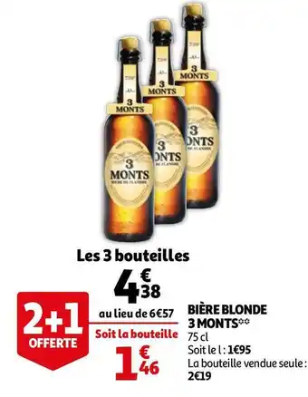 Auchan 3 monts bière blonde offre