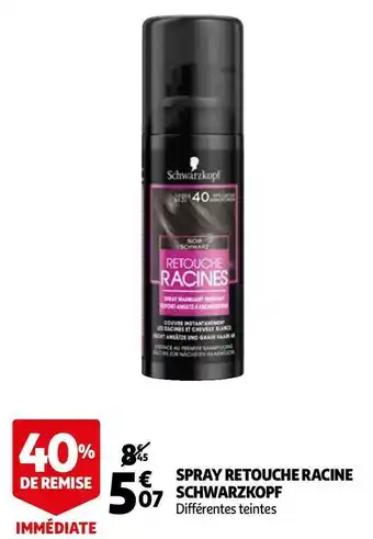 Auchan Schwarzkopf spray retouche racine offre