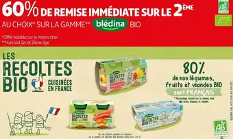 Auchan Blédina bon plan au choix sur la gamme de la marque blédina bio offre