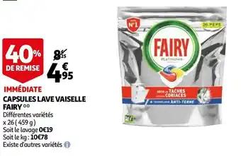 Auchan Fairy capsules lave vaiselle offre