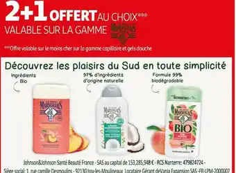 Auchan Le petit marseillais bon plan au choix valable sur la gamme de produit le petit marseillais offre