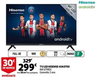 Auchan Hisense tv led 40a5700 offre