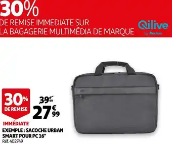 Auchan Qilive sacoche urban smart pour pc 16" offre
