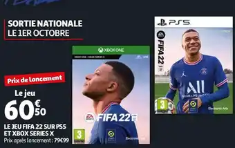 Auchan Le jeu fifa 22 sur ps5 et xbox series x offre