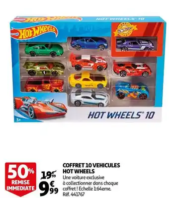 Auchan Hot wheels coffret 10 vehicules offre