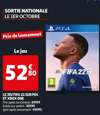 Le jeu fifa 22 sur ps4 et xbox one
