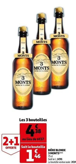 Auchan 3 monts bière blonde offre