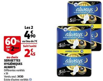 Always serviettes hygièniques