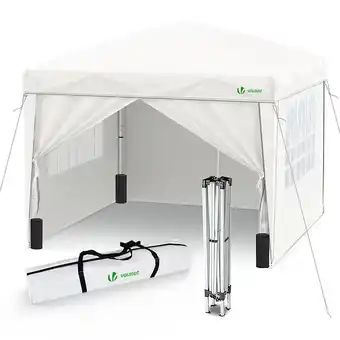 Bricomarché Vounot tonnelle de jardin 3x3m pliable avec portes et fenêtres blanc offre