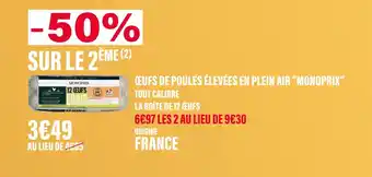 Monoprix Monoprix œufs de poules élevées en plein air offre