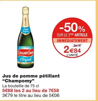 Monoprix Champomy jus de pomme pétillant offre