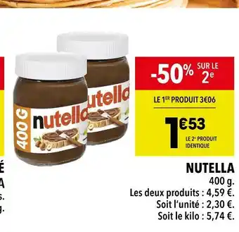 Supeco Nutella offre