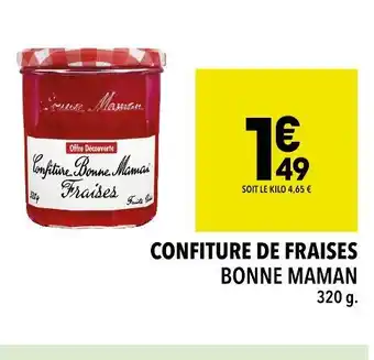 Supeco Bonne maman confiture de fraises offre
