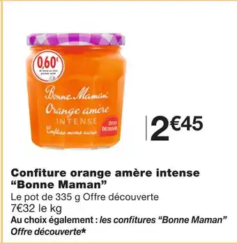 Monoprix Bonne maman confiture orange amère intense offre