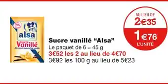 Monoprix Alsa sucre vanillé offre