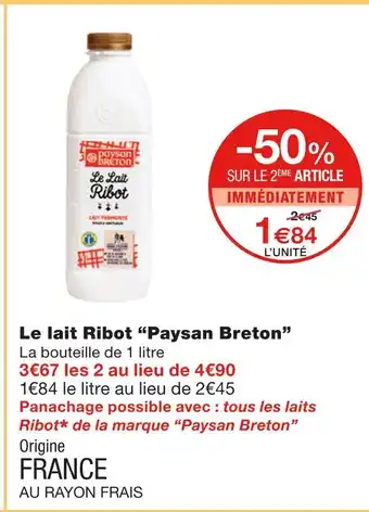 Monoprix Paysan breton le lait ribot offre