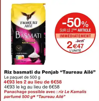 Monoprix Taureau ailé riz basmati du penjab offre