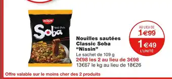 Monoprix Nissin nouilles sautées classic soba offre