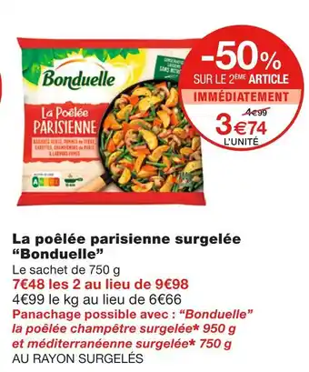 Monoprix Bonduelle la poêlée parisienne surgelée offre