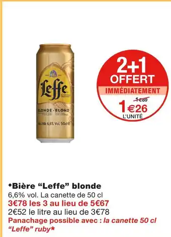 Monoprix Leffe bière blonde offre