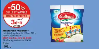 Monoprix Galbani mozzarella offre
