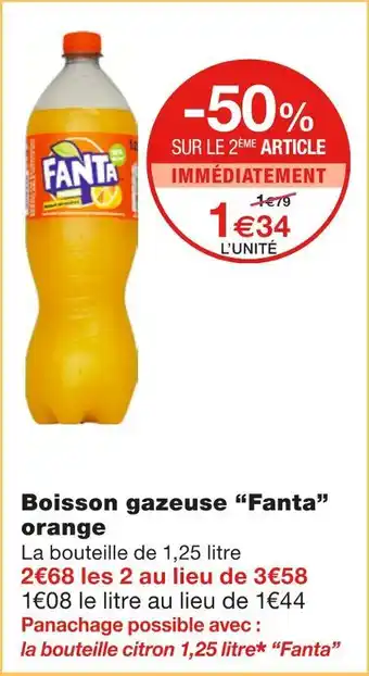 Monoprix Fanta boisson gazeuse orange offre