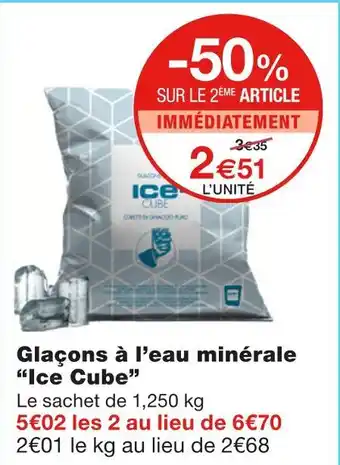 Monoprix Ice cube glaçons à l’eau minérale offre