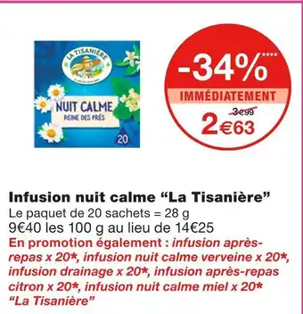 Monoprix La tisanière infusion nuit calme offre