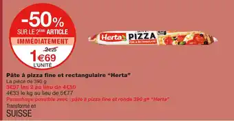 Monoprix Herta pâte à pizza fine et rectangulaire offre