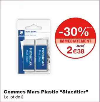 Monoprix Staedtler gommes mars plastic offre