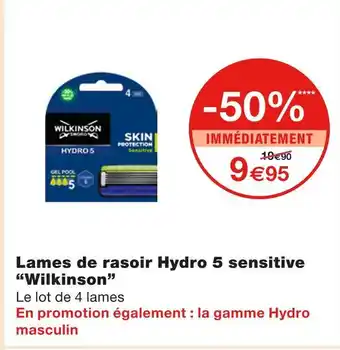 Monoprix Wilkinson lames de rasoir hydro 5 sensitive offre